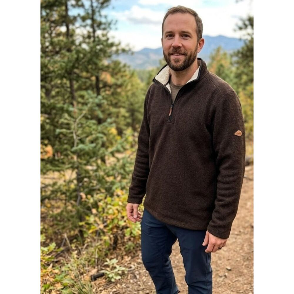 Orvis Sherpa Lined Quarter Zip Sweater Men's Size XXL
